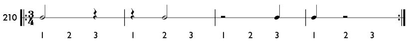 Rhythm pattern 210