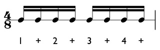 Subdividing the eighth note beat