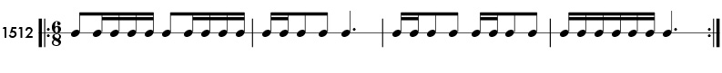 Sixteenth notes in compound meter -rhythm pattern 1512