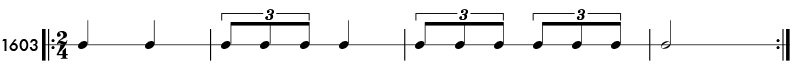 Triplet eighth notes - rhythm pattern 1603