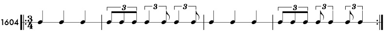 Triplet eighth notes - pattern 1604