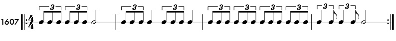 Triplet eighth notes - pattern 1607