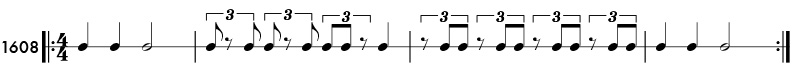 Triplet eighth notes - pattern 1608