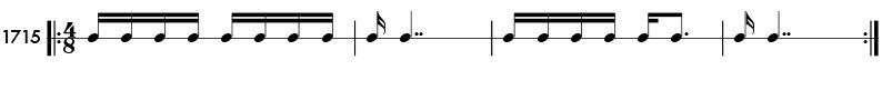 Double dotted note example - Practice pattern 1715