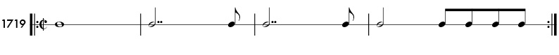 Double dotted note example - Practice pattern 1719