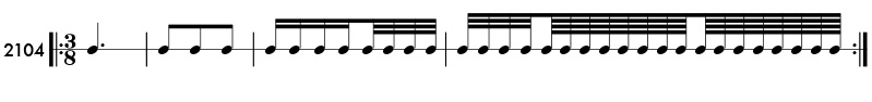 32nd notes and 64th notes rhythm pattern 2104