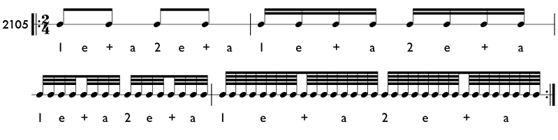 32nd notes and 64th notes rhythm pattern 2105