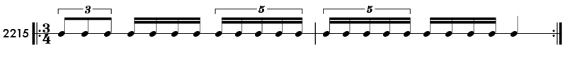 Tuplet rhythm examples in simple meter - Pattern 2215