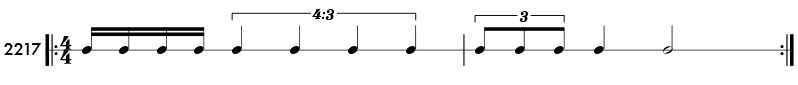 Tuplet rhythm examples in simple meter - Pattern 2217