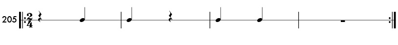 Rhythm pattern 205