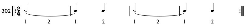 Rhythm pattern 302