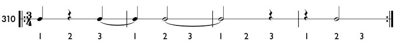 Rhythm pattern 310