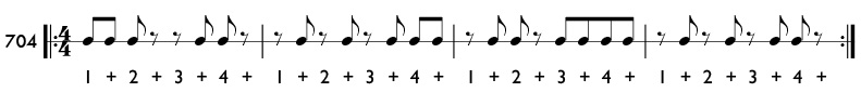 Syncopated subdivision practice patterns