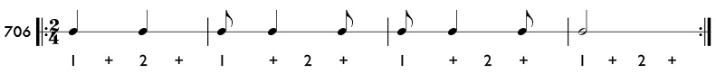 Rhythm pattern 706