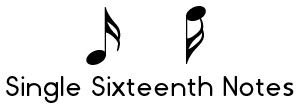 Examples of single sixteenth notes