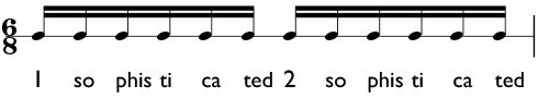 Using words to subdivide the compound meter beat