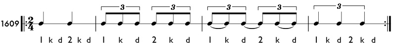 Triplet quarter notes - pattern 1609