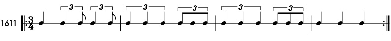 Triplet quarter notes - pattern 1611