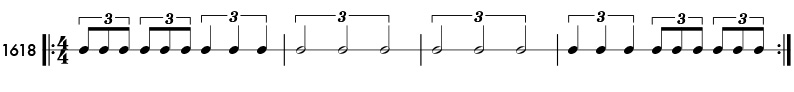 Triplet half notes - pattern 1618