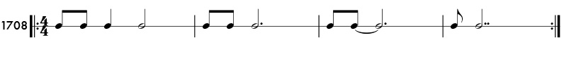 Double dotted note example - Practice pattern 1708