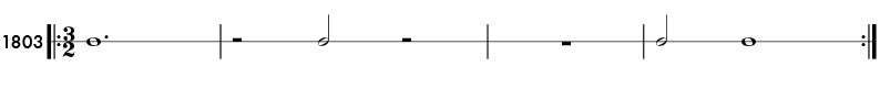 Rhythm example in 3/2 time - pattern 1803