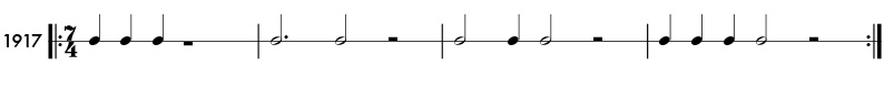 Odd meter example in 7/4 time signature - pattern 1917