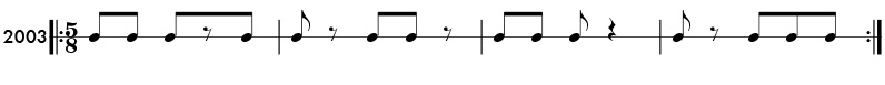 Odd meter 5/8 time signature example - Pattern2003