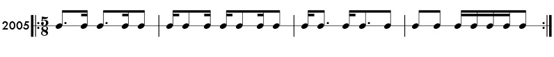 Odd meter 5/8 time signature example - Pattern2005