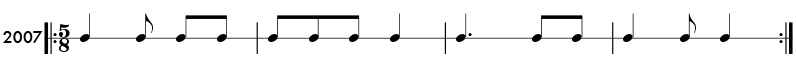 Odd meter 5/8 time signature example - Pattern2007