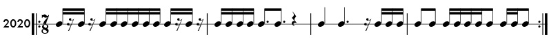 Odd meter 7/8 time signature example - Pattern2020