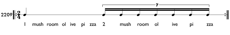 Tuplet rhythm examples in simple meter - Pattern 2209