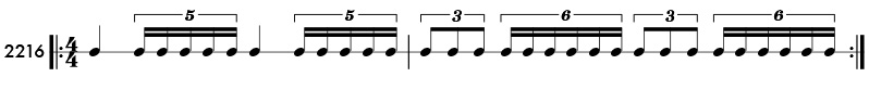 Tuplet rhythm examples in simple meter - Pattern 2216